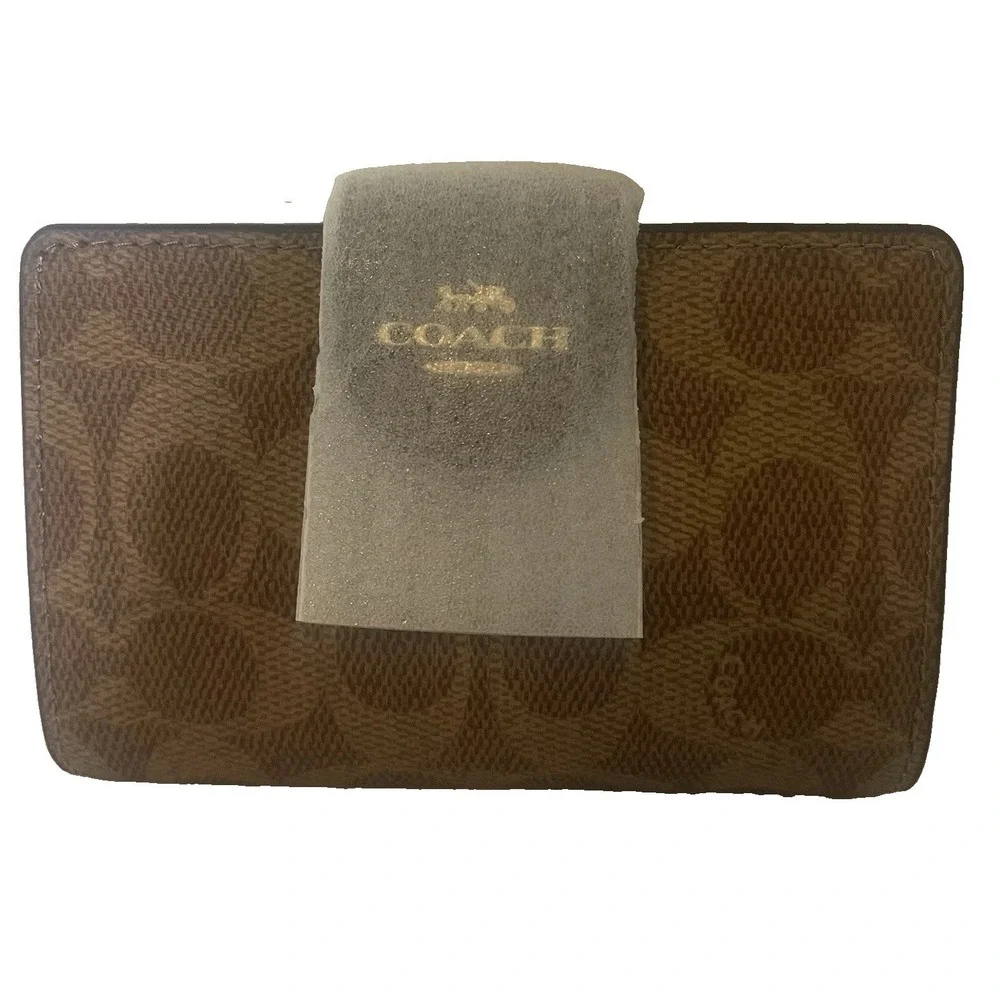 Coach Medium Corner Zip Wallet Signature Canvas Tan/Brown CW786 -NWOT New In Bag